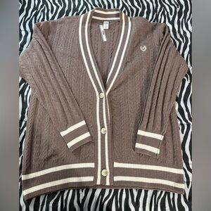 NWT! Victoria’s Secret PINK Collegiate Cable-Knit Oversized Cardigan XL